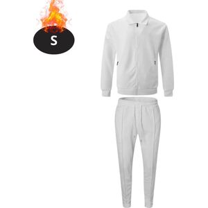 Bovista Joggingpak - Huispak - Volwassenen - Trainingspak - Comfortabel - Joggingsbroek - Tracksuit - Heren - Rits - Wit - S