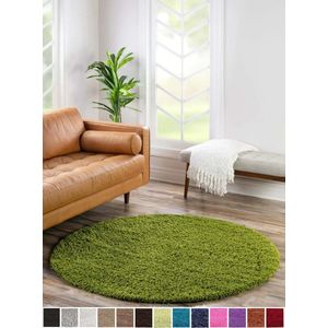 Flycarpets Candy Shaggy Rond Vloerkleed - 200x200cm - Groen