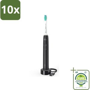 10 x Philips Sonicare - Elektrische Tandenborstel - Power Series 3100 Zwart - HX3671/14 - Grootverpakking - Elektrische Tandenborstel - Philips Sonicare - Tandenborstel - Tandenplak Verwijderen - Sonische Technologie