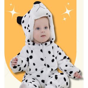 BoefieBoef Dalmatiër Hond Dieren Onesie & Pyjama voor Peuters en Kleuters tot 4 Jaar - Kinder Verkleedkleding - Dieren Kostuum Pak - Zwart Wit