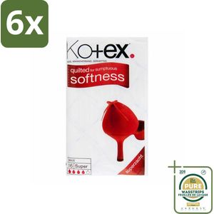 Kotex – Maxi Maandverband – Super – 16 stuks per verpakking - Voordeelverpakking - 6 stuks - Bescherming - Comfort
