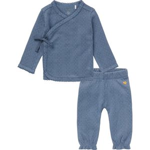 Noppies - Kledingset - 2 delig - Broek La Paz China Blue - Overslag Shirt Lomo Chine Blue - Maat 56