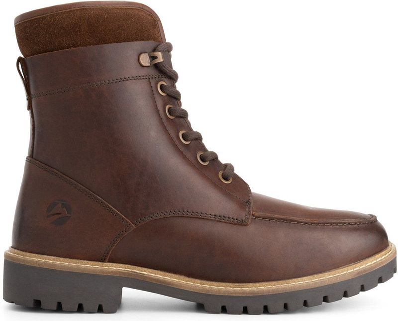 Travelin' Langstrand Heren - Veterboots - Wolgevoerd - Donkerbruin