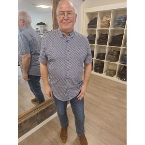 Chris Cayne overhemd blauw lichtblauw meerkleurig Maat M