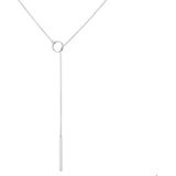 The Fashion Jewelry Collection Ketting Balkje 1,2 mm 70 cm - Zilver Gerhodineerd