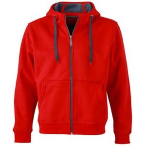 James and Nicholson Heren Dubbelgewichtjasje (Rood/Koolstof Grijs)