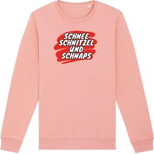 Schnee, schnitzel und schnaps wintersport sweater canyon pink S - soBAD. | Foute apres ski outfit | kleding | verkleedkleren | wintersporttruien | wintersport dames en heren