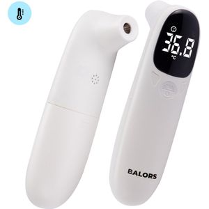 BALORS® Oorthermometer - Koortsthermometer - Oorthermometer volwassenen - Thermometer koorts - Thermometer Baby - Oorthermometer kinderen - Digitaal display - Wit