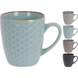 Set van 4x Stuks Luxe Gekleurde Stoneware Bekers/Koffiekopjes 200 ml - Kopjes/Koffiebekers