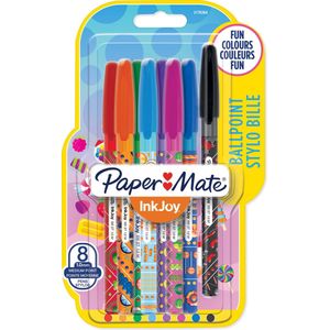 Paper Mate InkJoy Candy Pop Wrap-balpennen | Medium punt (1,0 mm) | Diverse kleuren | 8 stuks