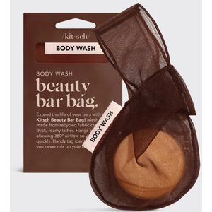 Kitsch | Beauty bar pouch | Body bar bewaarzakje | Bruin| Met naamtag