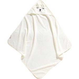 S&E Universele Coral Fleece Babyhanddoek met Capuchon – Sneldrogend en Multifunctioneel - Wit