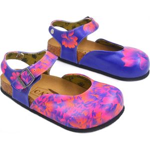 GOBY Clogs met Bloemenprint – Handgemaakt – Premium Kwaliteit – Maat 35