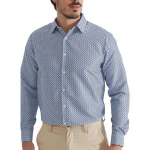 Heren overhemd Met Lange Mouwen - Comfort Fit - Longsleeve Shirt - Maat L - Wit