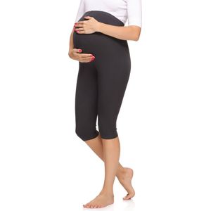 Merry Style Dames Leggings - Zwangerschapskleding - Capri - Viscose - MS-MS10-298-LE - Grafiet - S