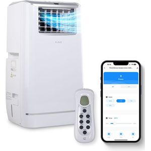 FlinQ Slimme Mobiele Airco 13.000 BTU - Stille Airconditioning voor Slaapkamer - Airconditioner met Slang - Verkoelt tot 50m2 - Met App en Afstandsbediening