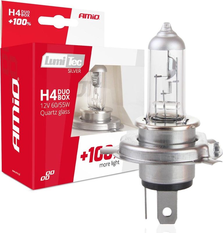AMiO - LumiTec Silver - Halogeen Dimlicht - H4 12V 60/55W - Set