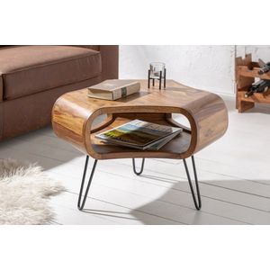 Retro salontafel ORGANIC LIVING 70cm Sheesham palissander haarspeldpoten