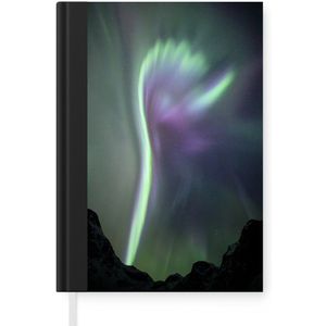 Notitieboek - Schrijfboek - Aurora - Berg - Groen - Notitieboekje klein - A5 formaat - Schrijfblok