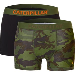 CAT Heren Boxershorts Effen Camouflage Groen 2-Pack - Maat M