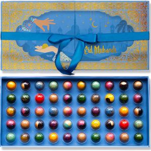 Eid Mubarak Bonbon Box - 50 Chocolade Bonbons - Chocolade Cadeau - Ramadan - Halal -Ambachtelijke Bonbons - Suikerfeest - Luxe Verpakking