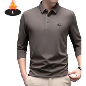 Nivard Poloshirt Heren - T-Shirt Heren - Shirt - Overhemd - Polo Shirt Lange Mouwen - Khaki - S
