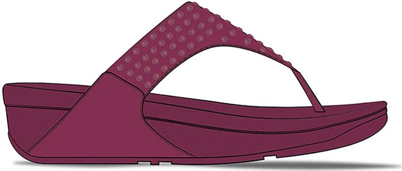FitFlop - Lulu Maxi-Crystal Toe-Post Sandals - Ruby - Slipper