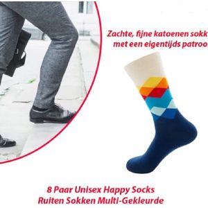 8 Paar Unisex Happy Socks Ruit Motief Sokken Multi-Gekleurde