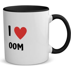 Akyol - i love oom koffiemok - theemok - zwart - Oom - de liefste oom - verjaardag - cadeautje voor oom - oom artikelen - kado - geschenk - 350 ML inhoud