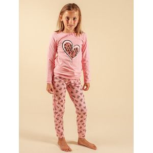 Claesen's - Meisjes Pyjama - Roze - Hearts Print