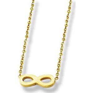 Amanto Ketting Emer Gold - 316L Staal PVD - Infinity - 13x5mm - 43+5cm