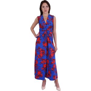 John Zack Blauwe Bloemen Maxi Jurk