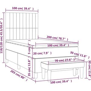 vidaXL-Boxspring-met-matras-stof-lichtgrijs-100x200-cm