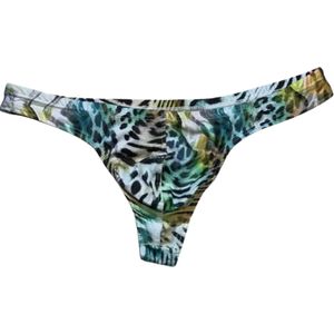 Heren Luipaard String - Comfortabel & Ademend Mannen Ondergoed - Sexy Tanga - Multicolor | LekkerStout® ( L ) | ( LS193)