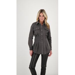 SIENNA denim blouse | Dark grey