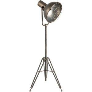 Clayre & Eef Vloerlamp 51x46x175 cm Grijs Ijzer Rond Staande Lamp