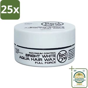 25 x Red One - Haarwax - Bright White - Maximum Control - Voor Extra Sterke Fixatie - 150 ml - Grootverpakking - Haarwax - Haartype - Styling - Fixatie - Hold