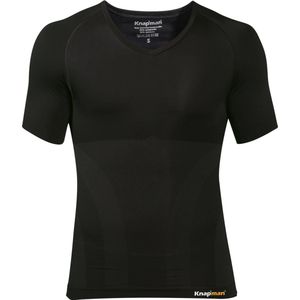 Knapman Zoned Compression V-hals Shirt 2.0 Zwart | Compressieshirt voor Heren | Maat S