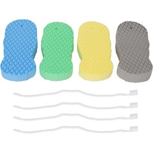 4Pcs Bad Lichaam Douche Spons - 3D Exfoliërende Bad Spons - Spa Scrub Exfoliator Dode Huid Verwijderend Herbruikbaar - Lichaam Exfoliërende Spons voor Volwassenen Vrouwen Kinderen en Zwangeren