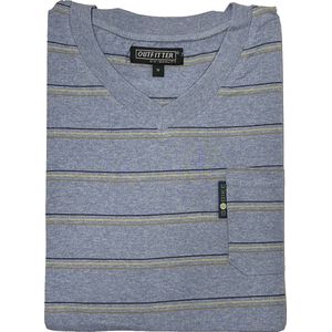 Heren Pyjama Gestreept - Blue Melange - Maat L