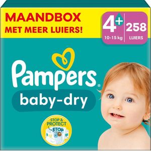 Pampers - Baby Dry - Maat 4+ - Mega Maandbox - 258 stuks - 10/15 KG