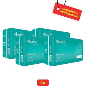4x Absorin Comfort Normal onderlegger disposable - 60x60 cm 30 stuks - Voordeelverpakking!