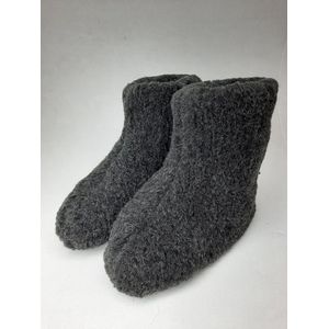 Schapenwollen - sloffen - zwart - maat 45 - warm - wol - sloffen dames - sloffen heren sheep - wool - shuffle - woolen slippers - schoen - pantoffels - warmers - slof -