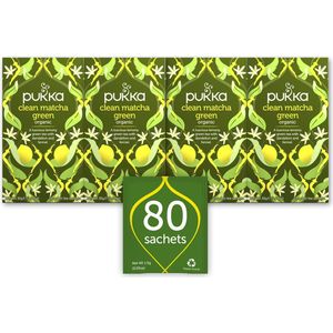 Pukka Clean Matcha Green Thee, met Sencha groene thee, brandnetelblad en zoete venkelzaad - 4 x 20 zakjes - GB-BIO-05