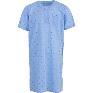 Heren nachthemd korte mouwen met zak en knopen | Slaapshirt in verschillende kleuren