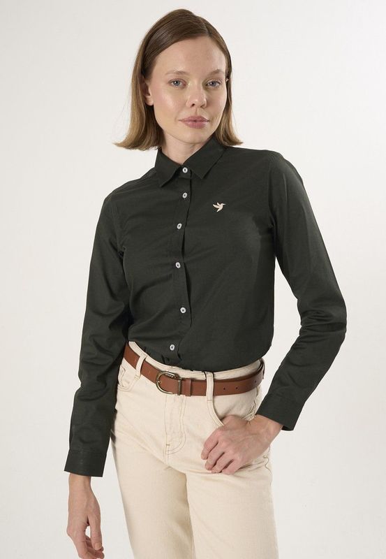 Felix Hardy - Overhemd - Donkergroen - 97% Katoen Dames