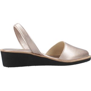 RIA Menorca - Ibicenca Wedge - Sleehak Sandalen - Bruin - Leer