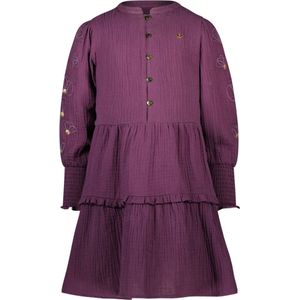 Like Flo Meisjes jurk embroidery - Mila - Grape