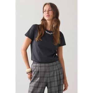 Summum - 3s5194-30724 - T-shirt - Antraciet - Korte Mouwen - Ronde Hals