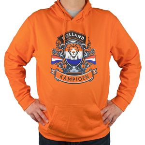 Ek voetbal Hooded sweater Oranje maat S | Nederlands Elftal | Holland Kampioen | Hollandsche Leeuw | EK Voetbal 2024 | fullcolor voetbal print